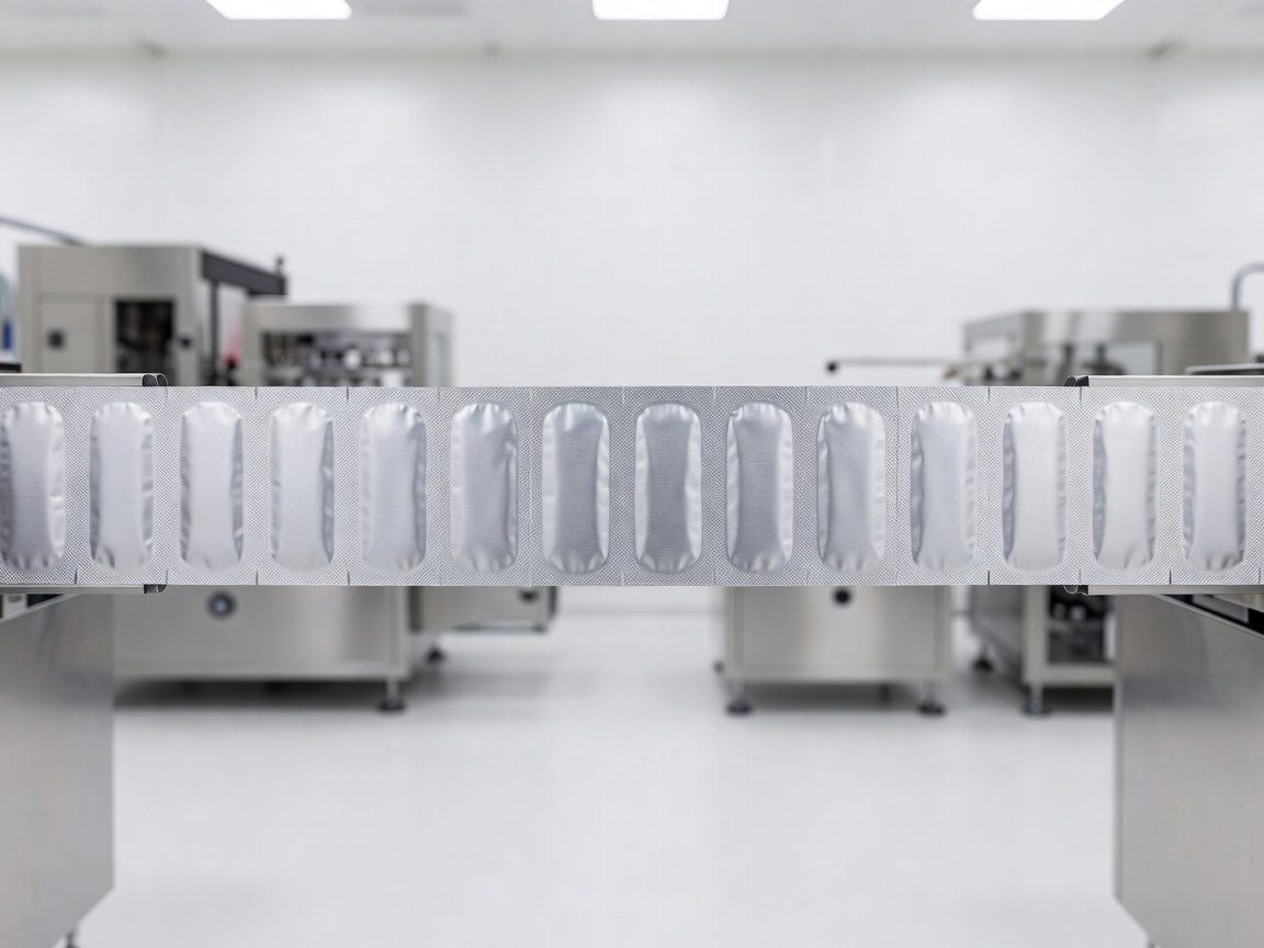 Sterile pharmaceutical high-barrier foil sachet strip packaging